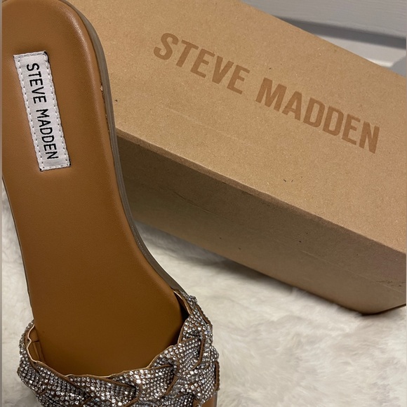 Steve Madden Women's Phayra Rhinestone Braided Slides Size 10 - Picture 10 of 12